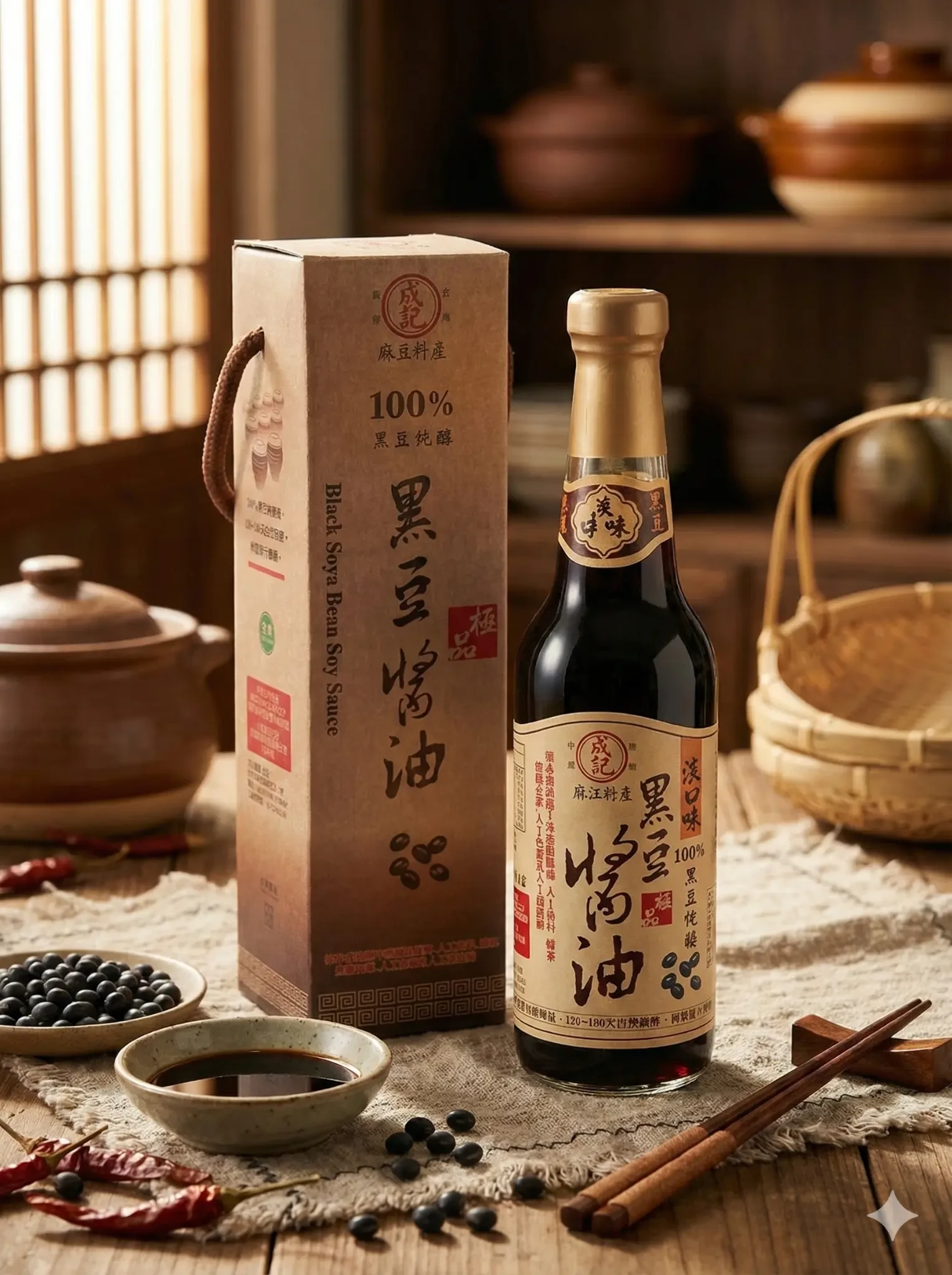 100純釀造黑豆醬油(淡口味)